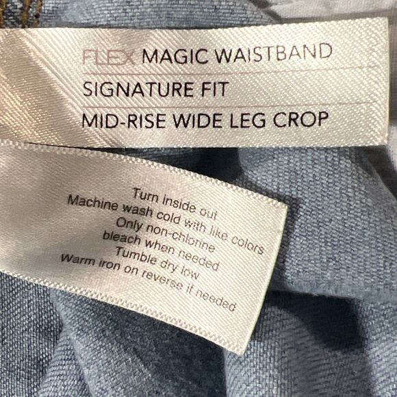 Lane Bryant Jeans Women's Size 24 Mid Rise Wide Leg Crop Signature Denim - Picture 4 of 13